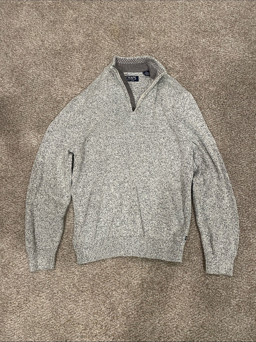 Chaps Men’s Heather Gray Half-Zip Knit Sweater